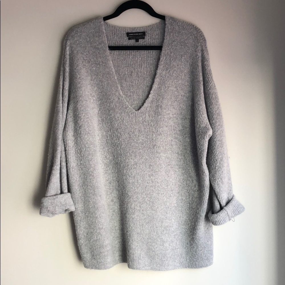 Something Navy Gray Sweater